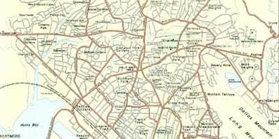 지도의 킹스턴 자메이카 지역